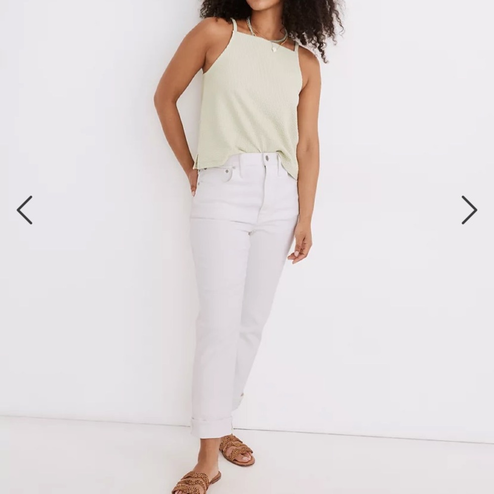 Madewell High-rise slim boy jean in Tile White